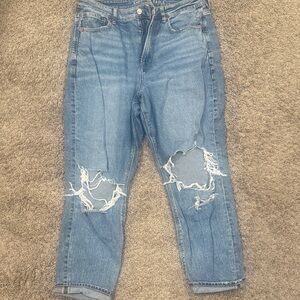 American Eagle Outfitters Distressed Blue Boyfriend Jeans